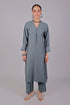 Veshbhoshaa Bluesaanchi Women'S Grey Kurti With Trouser Pajama Set